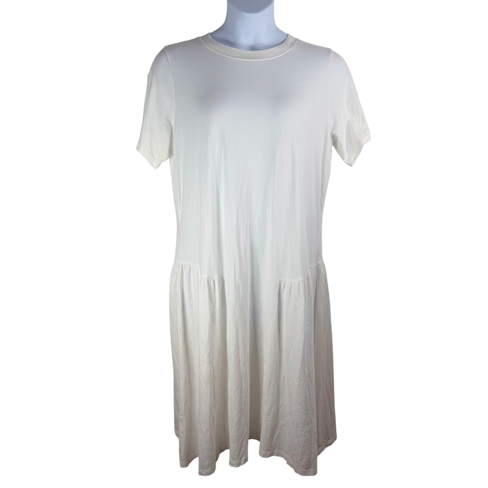 Universal Standard White Cotton Spandex Drop Waist Oversized T-Shirt Dress S